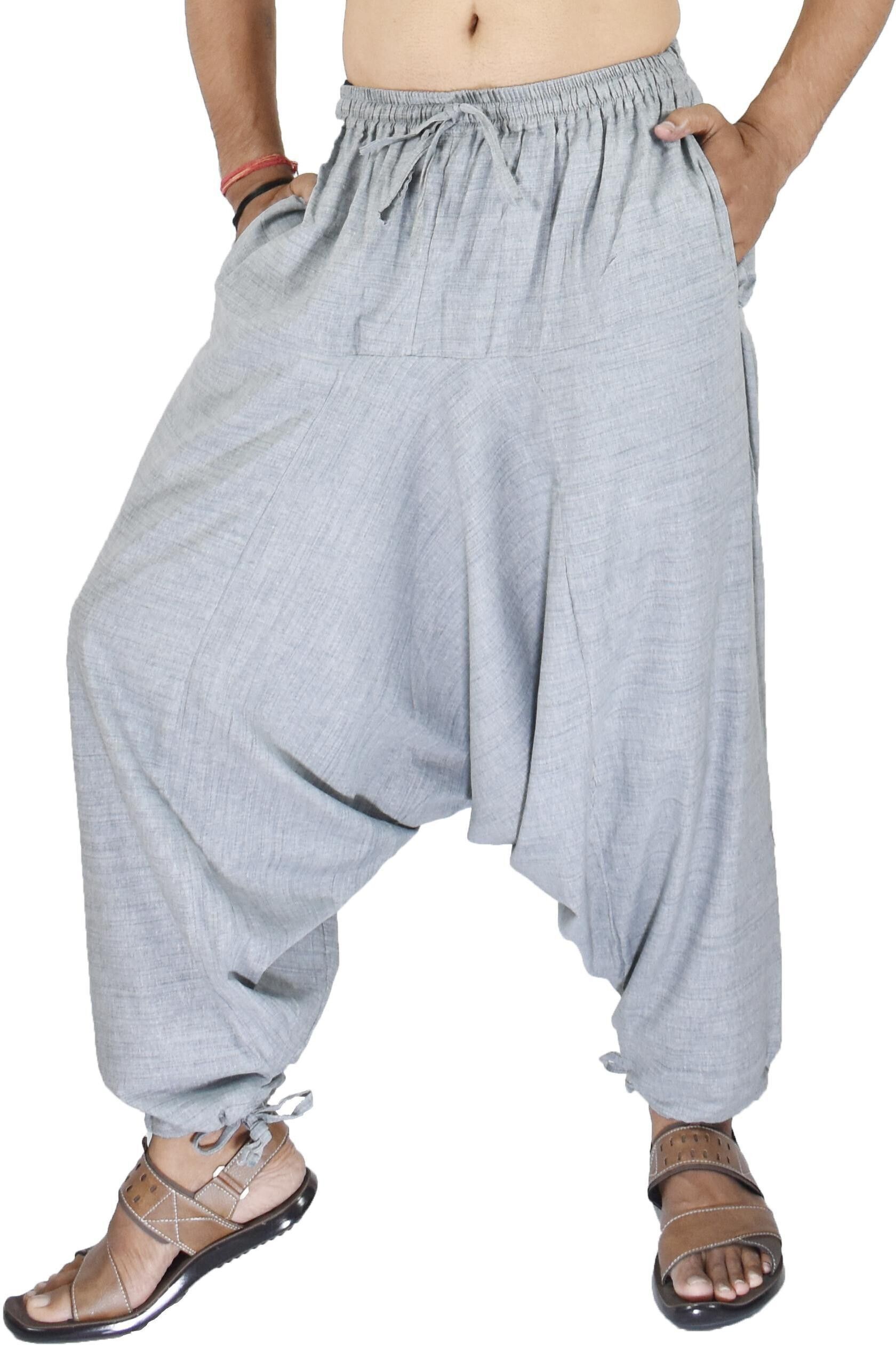 Solid Cotton Men Harem Pants