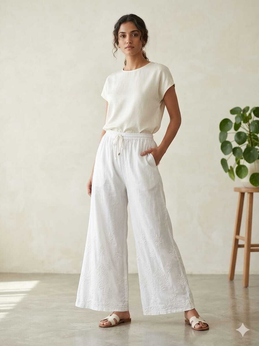 Self Design Cotton Women Harem Pants-image-26