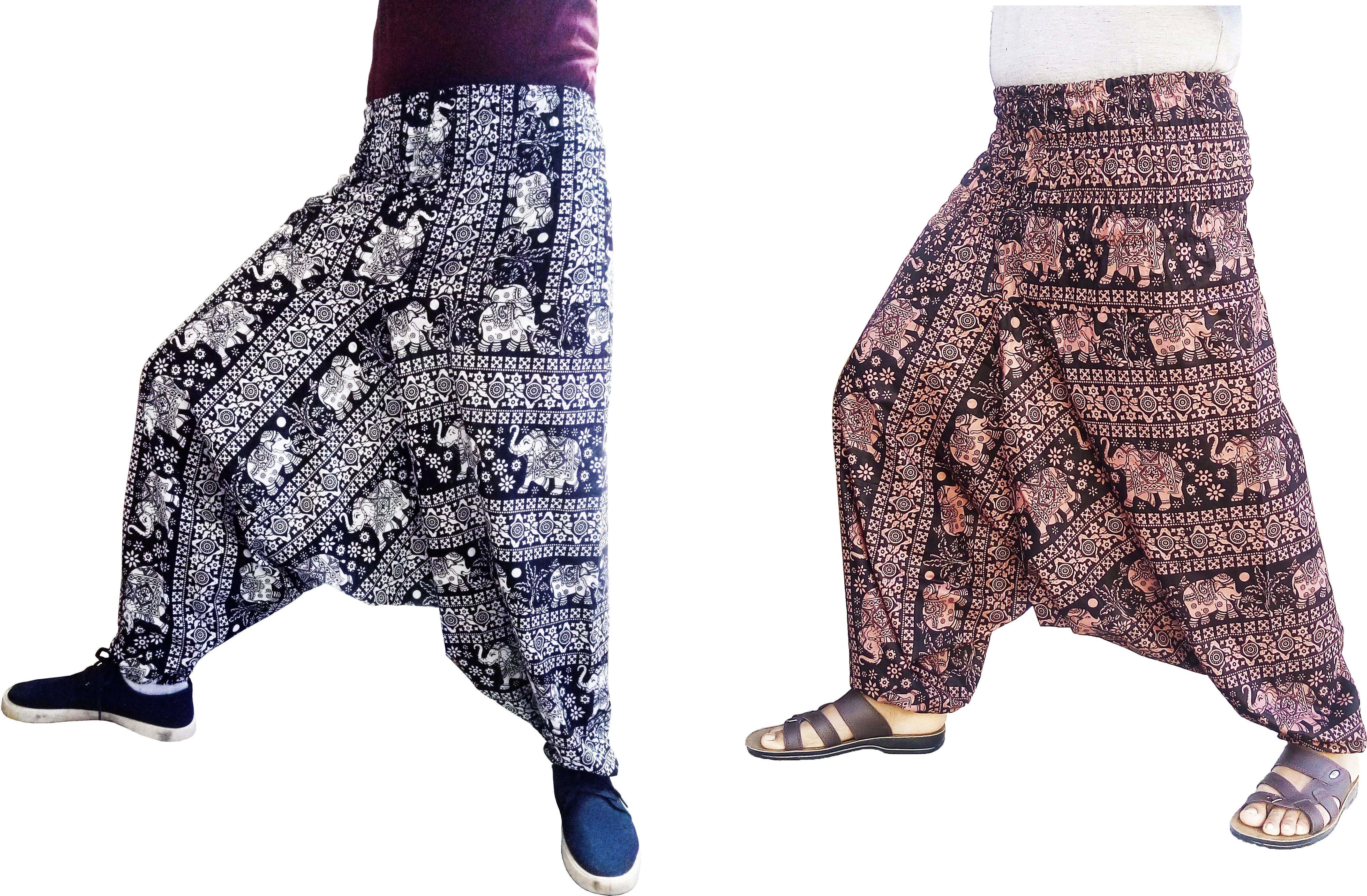 icare Printed Cotton Men Harem Pants-picture-31