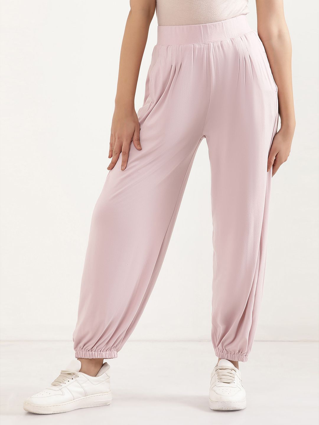 Solid Polyester Women Harem Pants-image-33