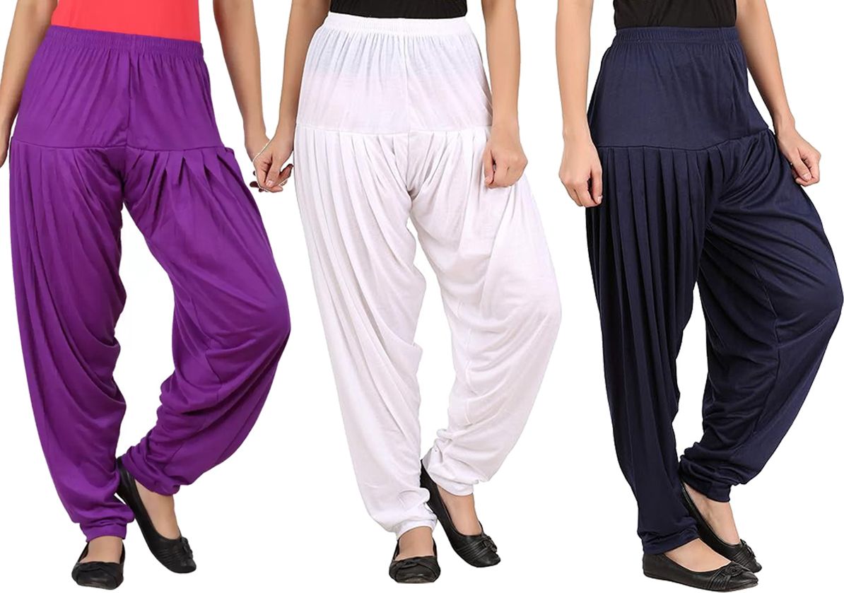 Solid Viscose Women Harem Pants-image-24