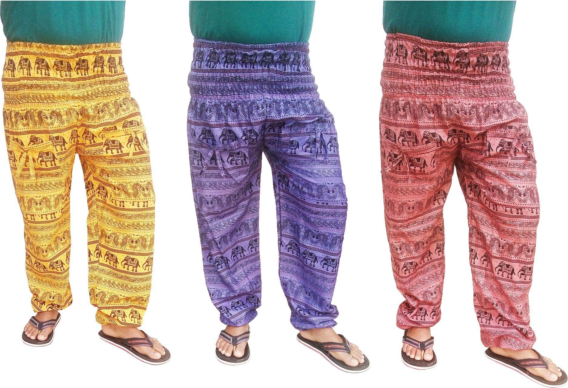 icare Printed Cotton Blend Men Harem Pants-picture-23