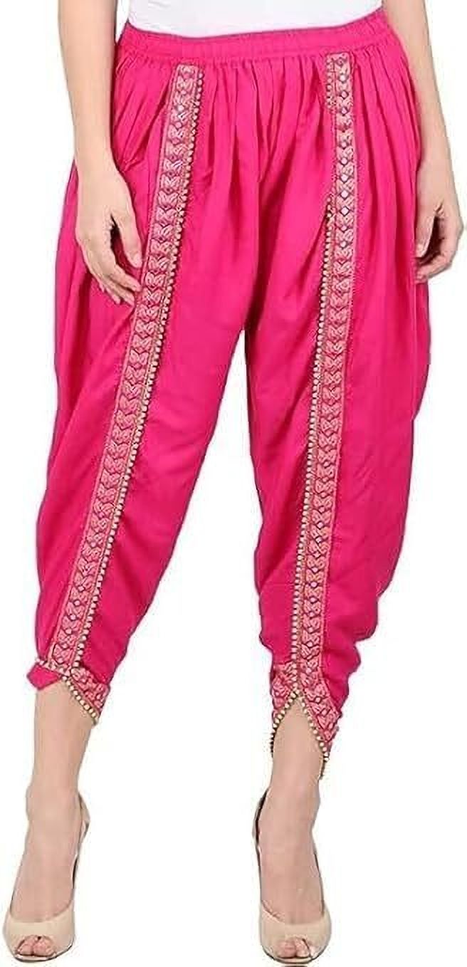 meemaya Self Design, Embroidered, Solid Cotton Women Harem Pants-picture-32