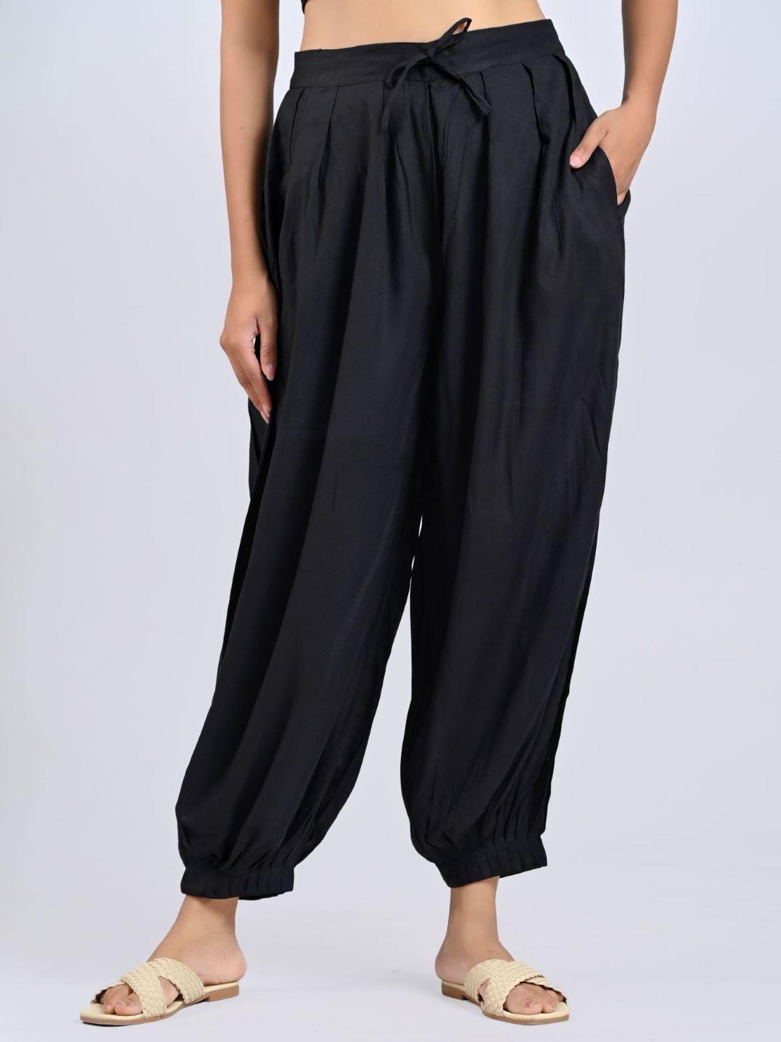 Solid Rayon Women Harem Pants