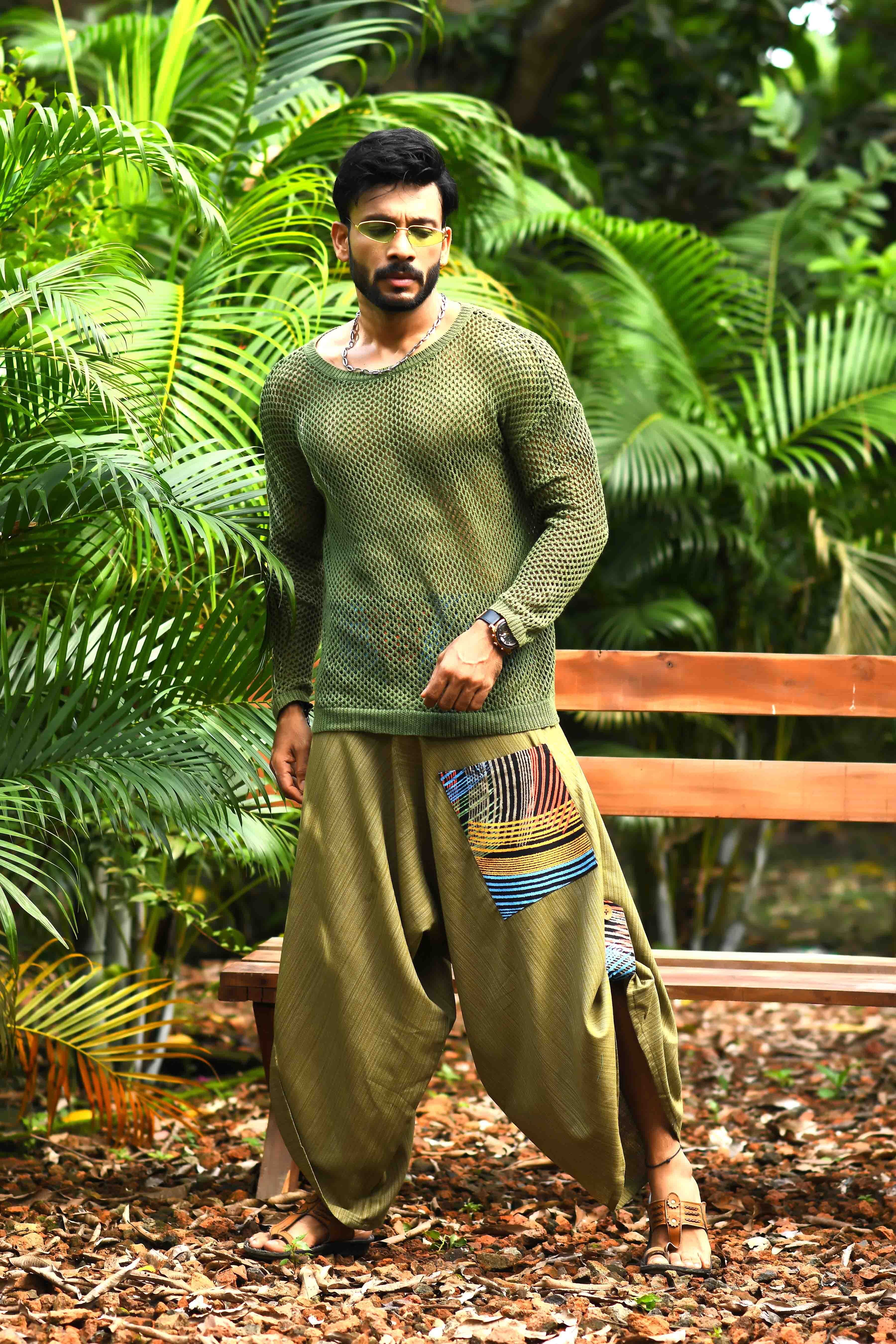 stand out Solid Cotton Men Harem Pants-picture-11