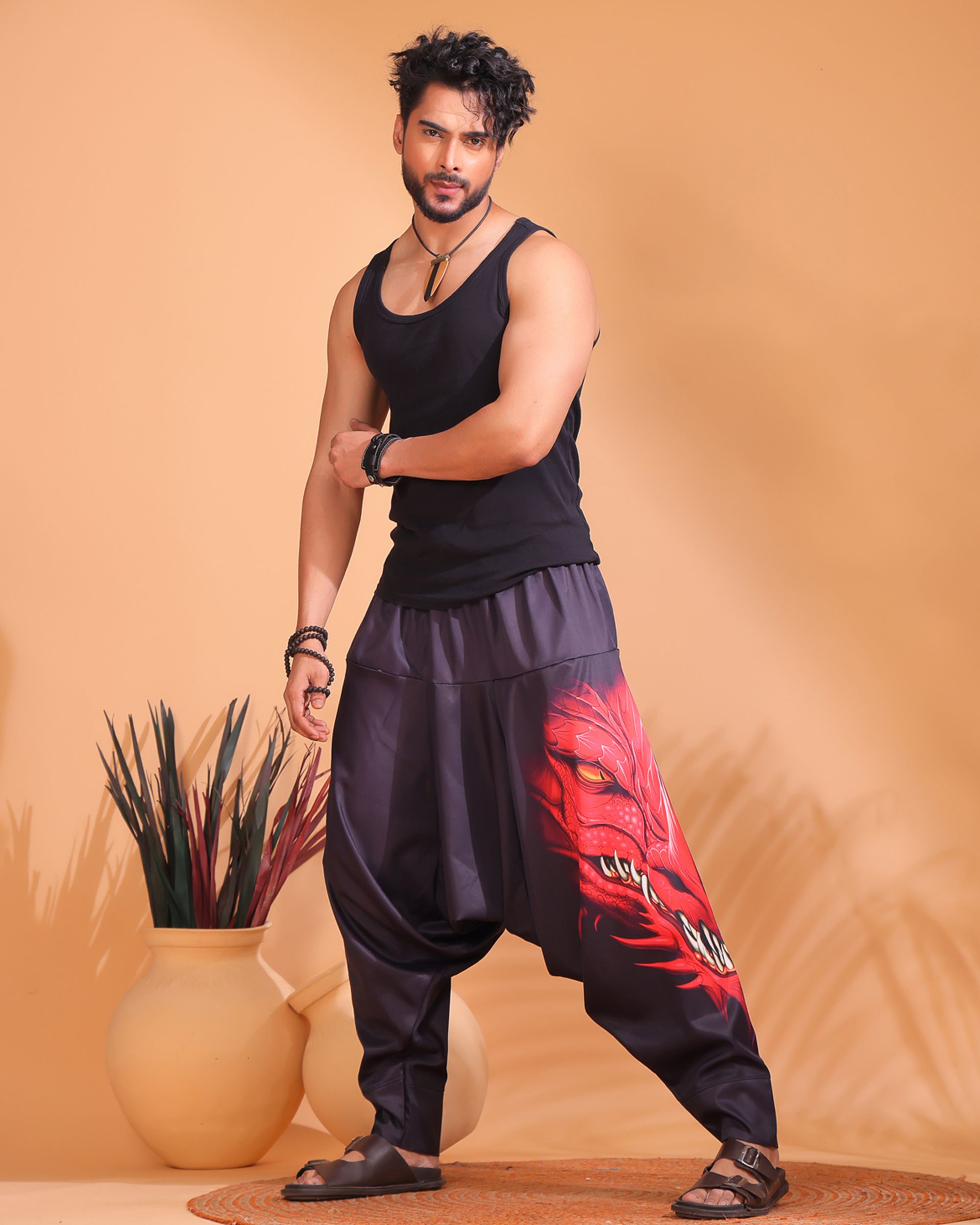 stand out Animal Print Cotton Men Harem Pants-picture-39