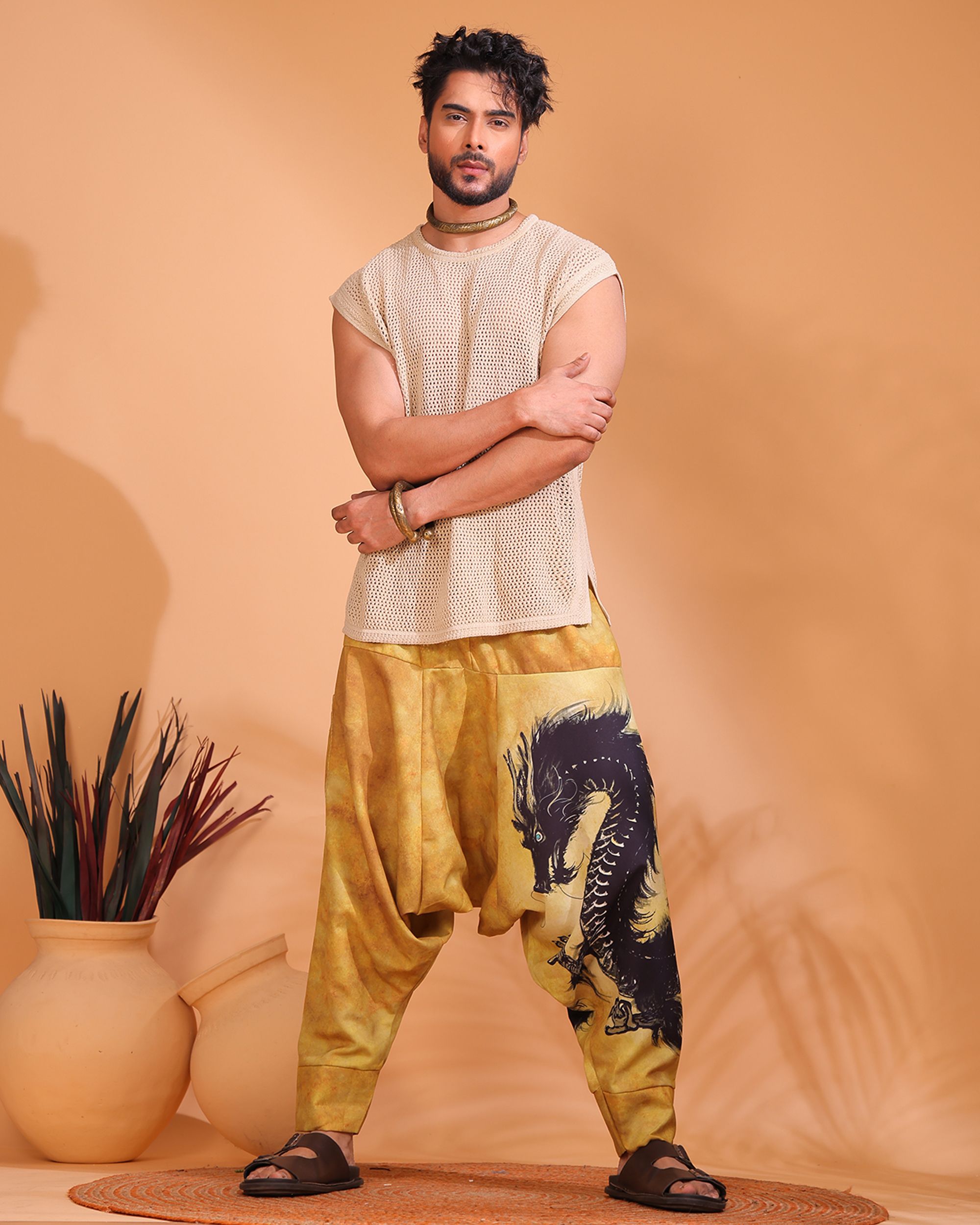 stand out Animal Print Cotton Men Harem Pants-picture-17