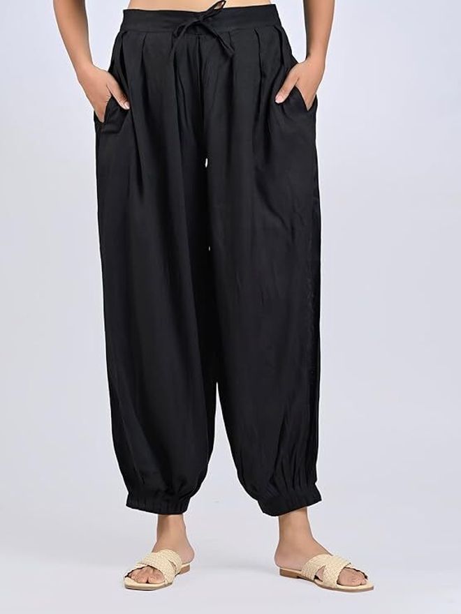 prabha creations Solid Cotton Women Harem Pants-picture-42
