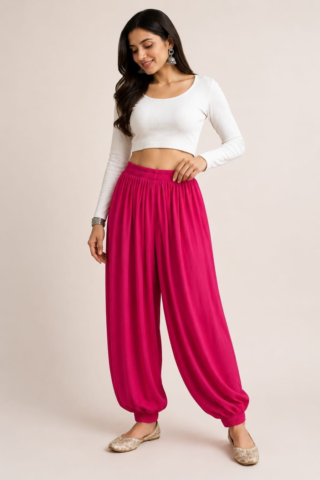 zohras fashion hub Solid Rayon Women Harem Pants-picture-23