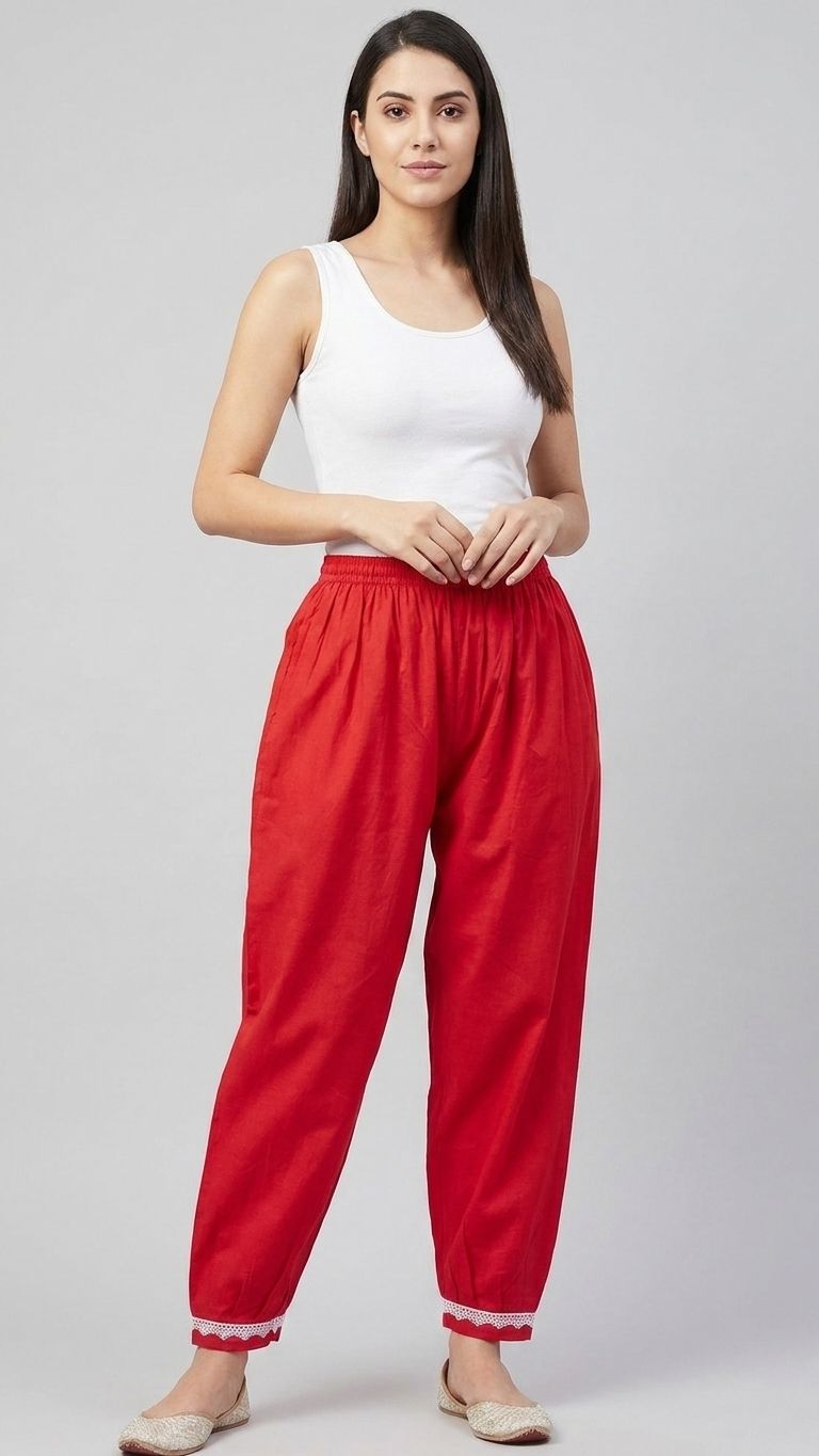 atriyo Solid, Self Design Cotton Women Harem Pants-picture-28