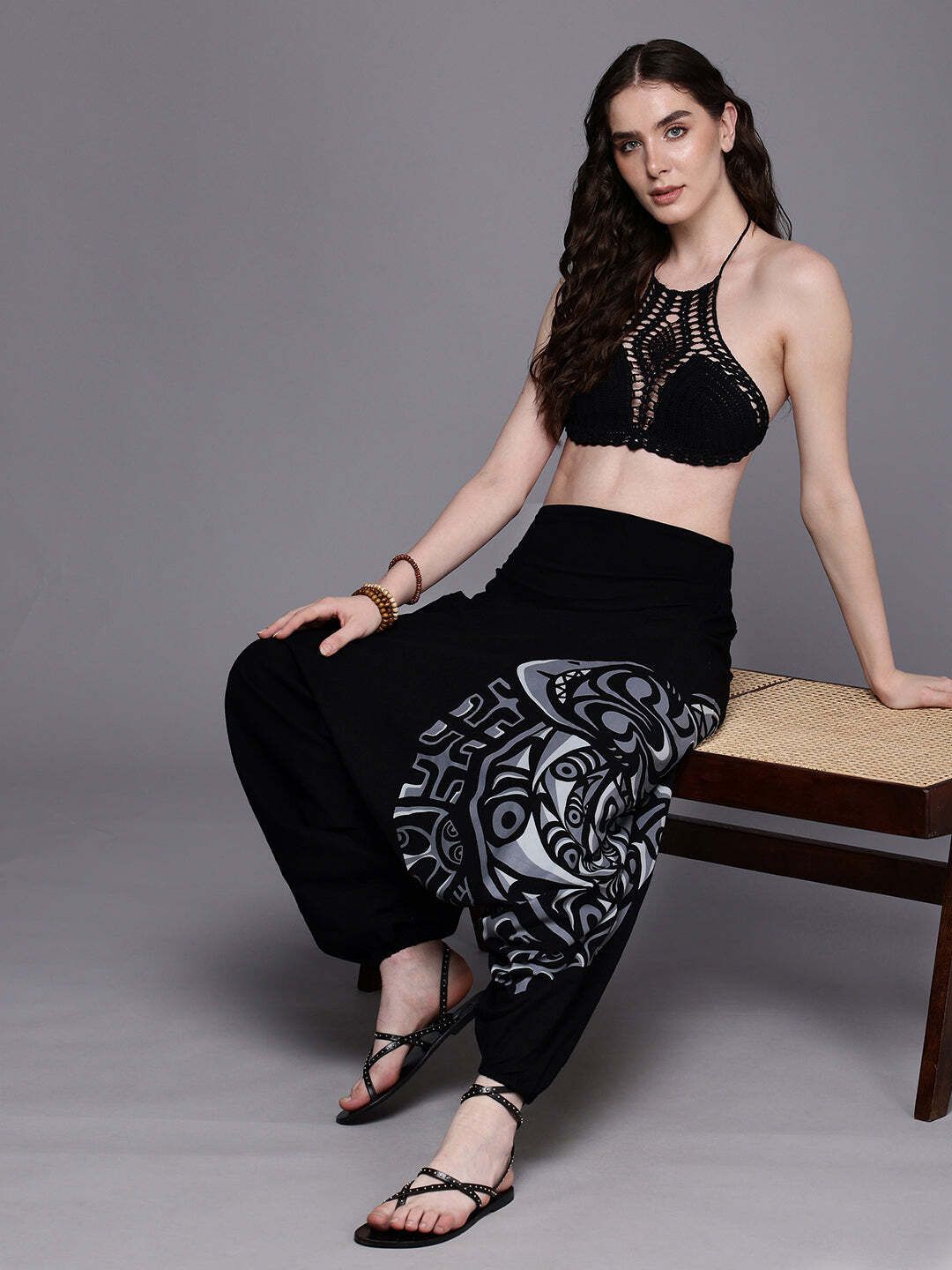 the veshti company Printed Cotton Women Harem Pants-picture-30