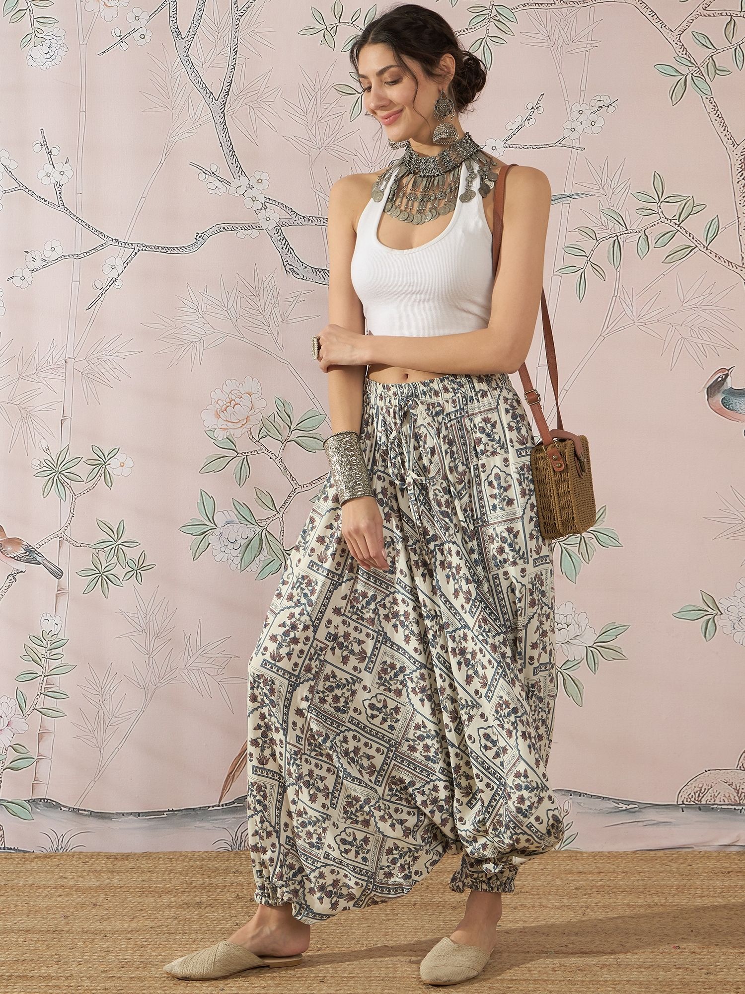 inweave Printed Rayon Women Harem Pants-picture-34