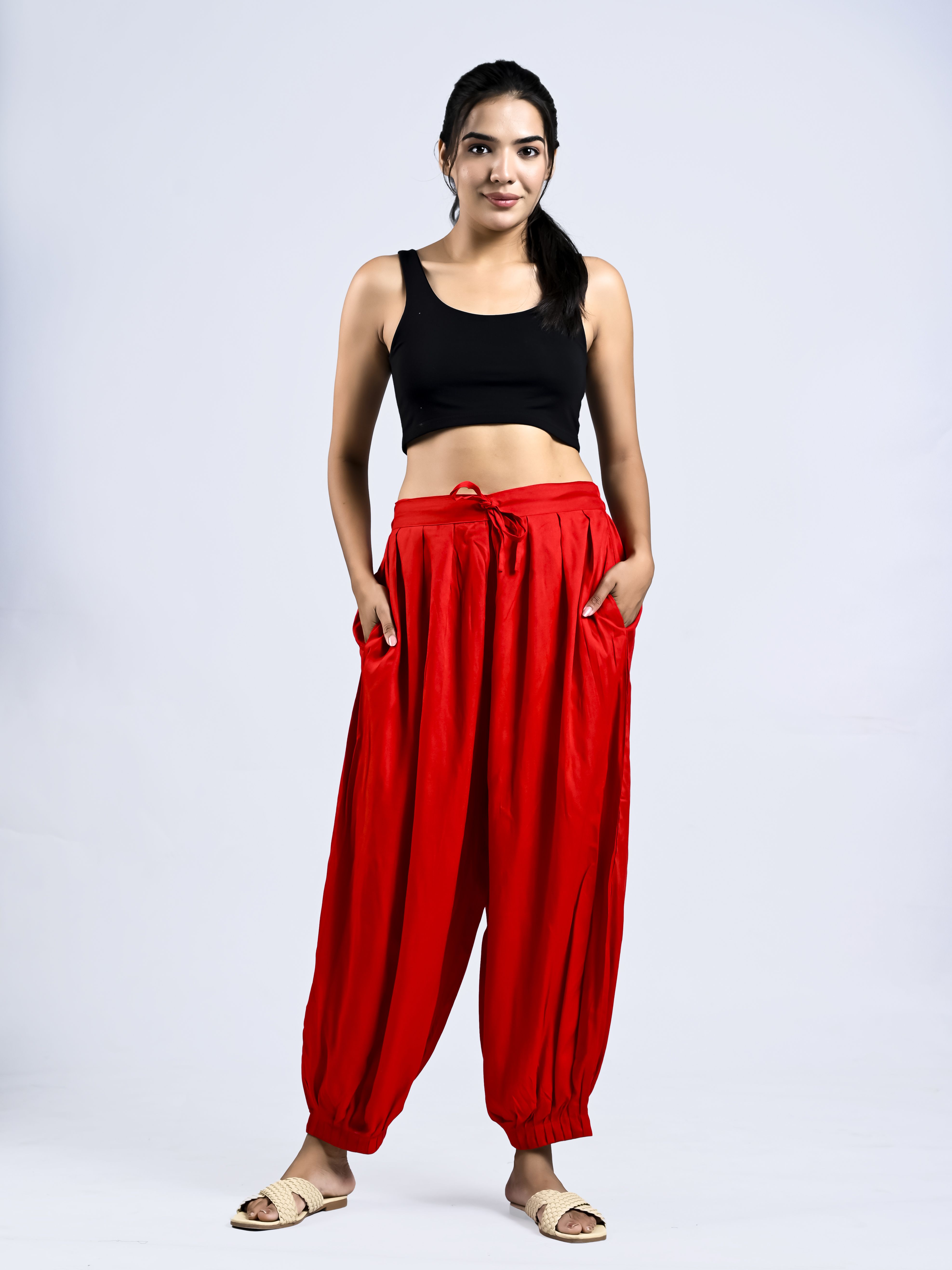 fasnexx Solid Rayon Women Harem Pants-picture-21