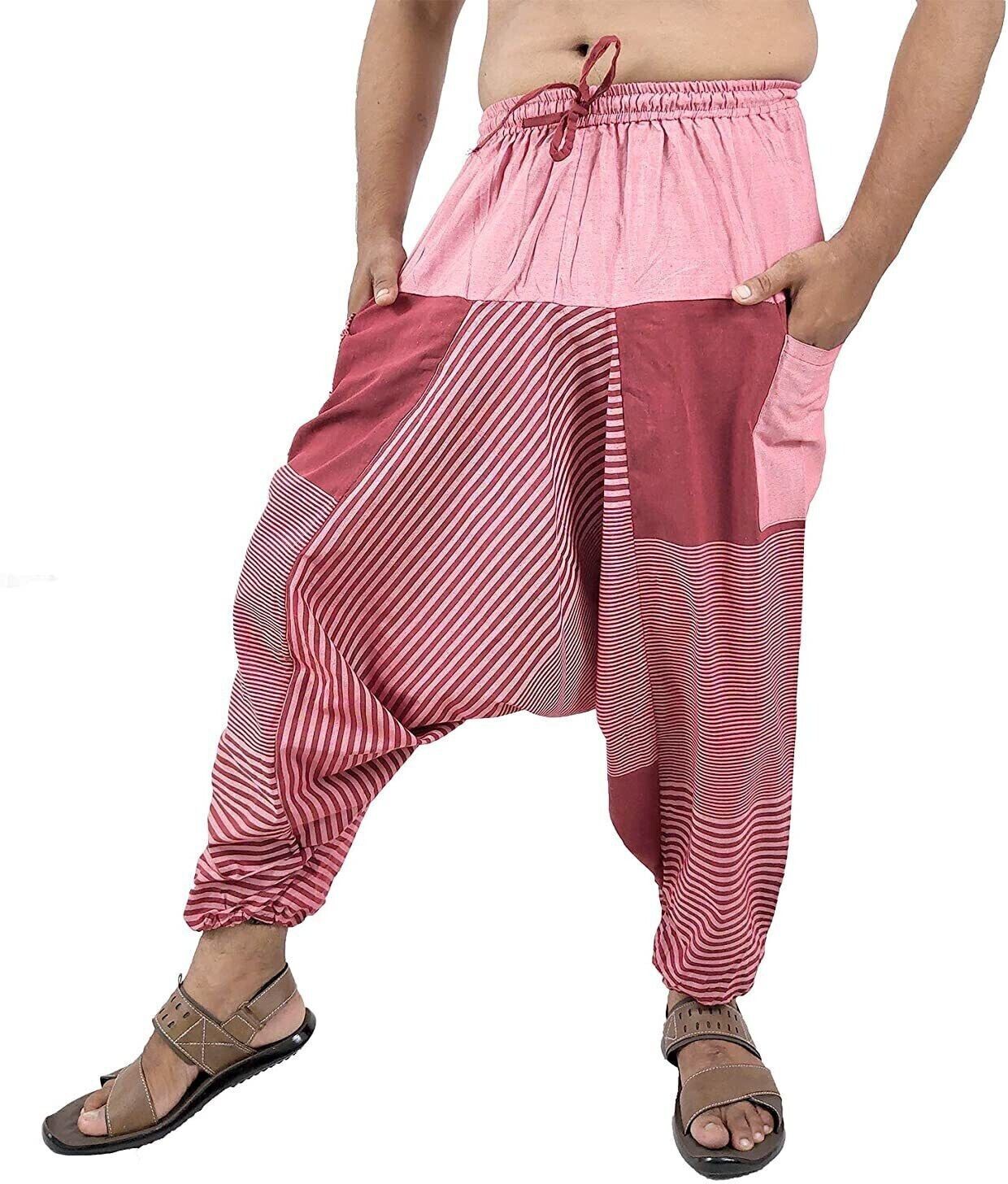 Striped Cotton Men Harem Pants
