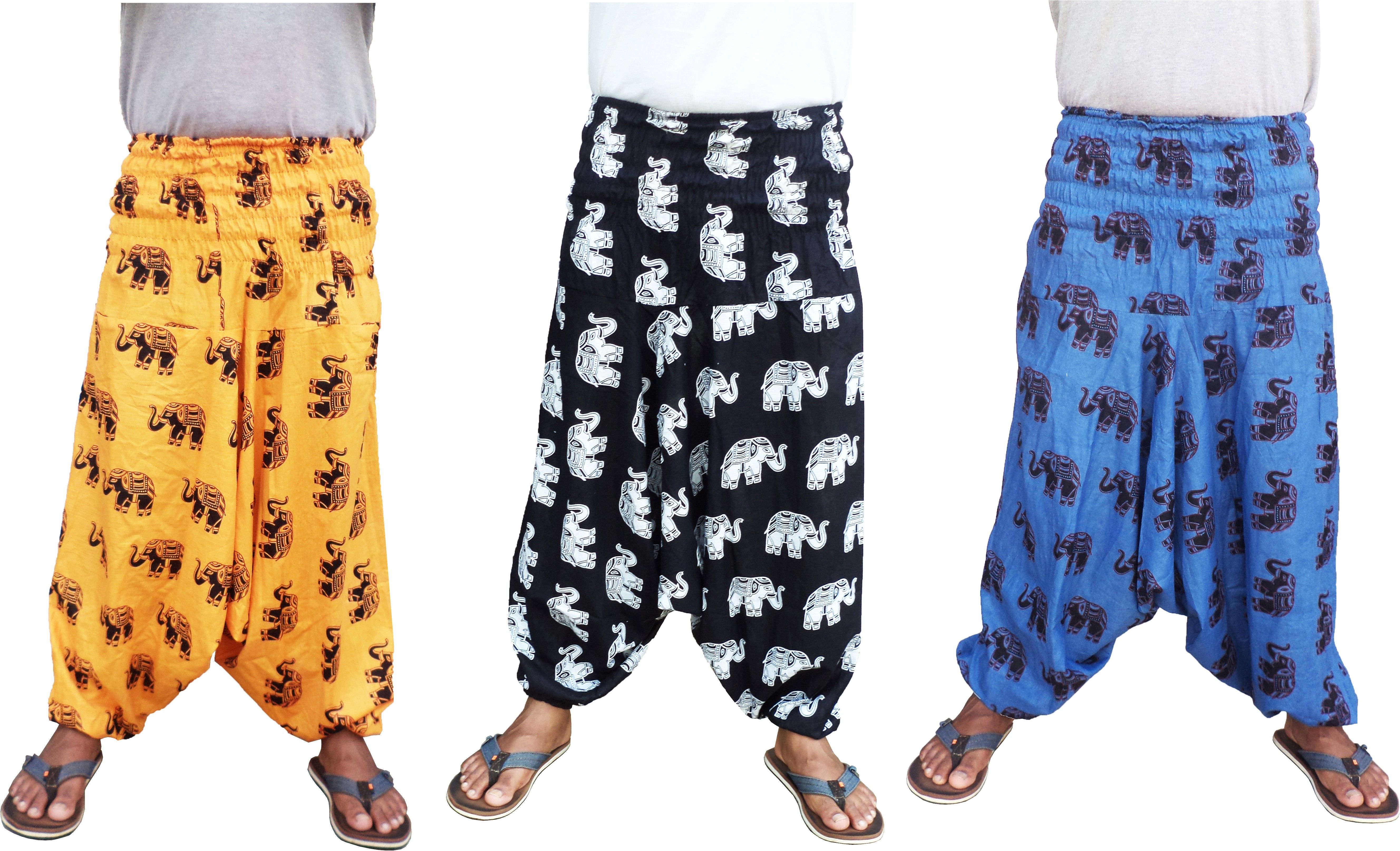 icare Animal Print Cotton Men Harem Pants-picture-34