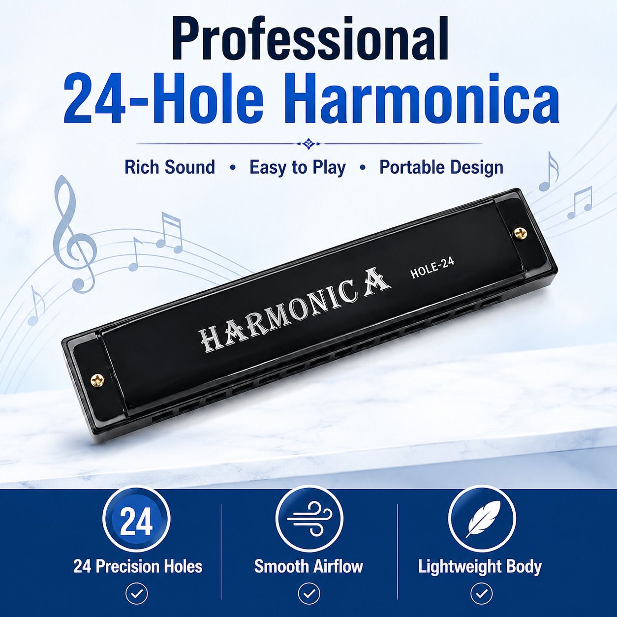 kripara 24-hole Harmonica Mouth Organ for Beginners, Students & Hobby Musicians-picture-28