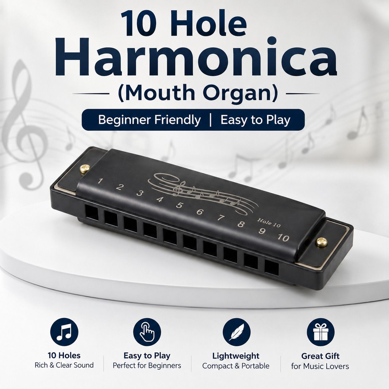 maraxis 10 Hole Harmonica Mouth Organ for Beginners | Musical Instrument 4 Kids&Adults-picture-28