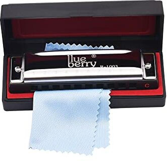 blueberry R-1003 Key of C 10 Holes 20 Tones Blues Harp Diatonic Mouth Organ Harmonica-picture-23