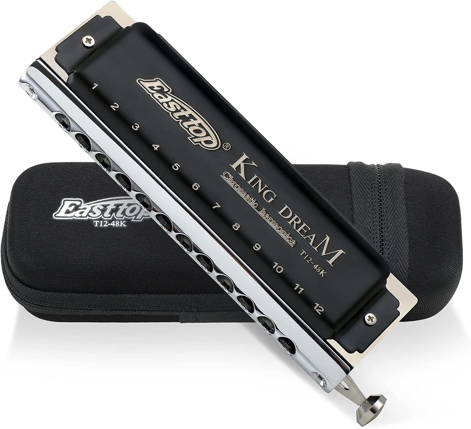 eeast top King Dream Chromatic Harmonica Key of C,12 Hole 48 Tone Professional Mouth Organ-picture-45
