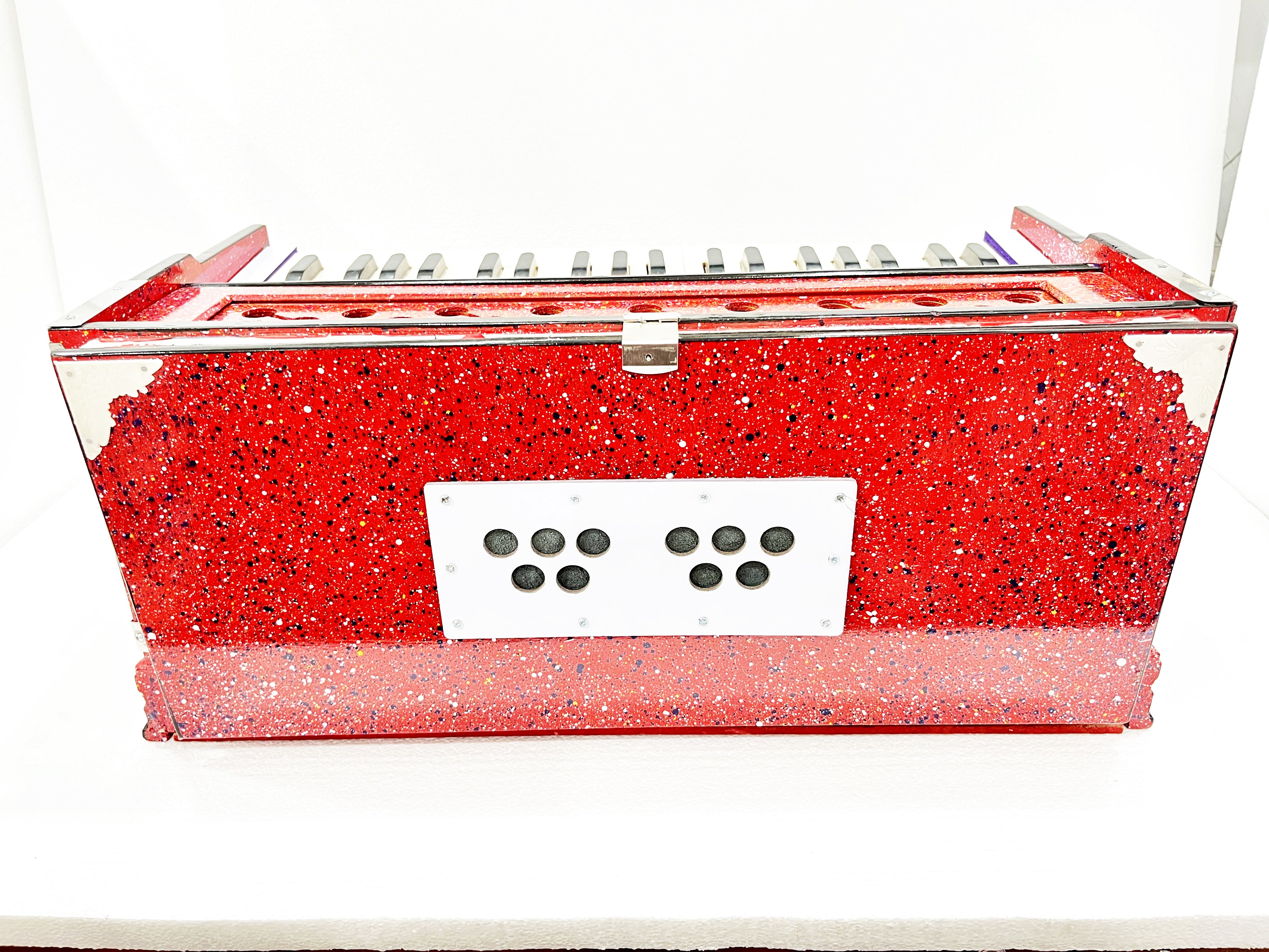 khalsa musical Bass Reed & Male Reed + 39 Keys+ 7 Stopper+ RED Color Harmonium 3.2 Octave Hand Pumped Harmonium-picture-22