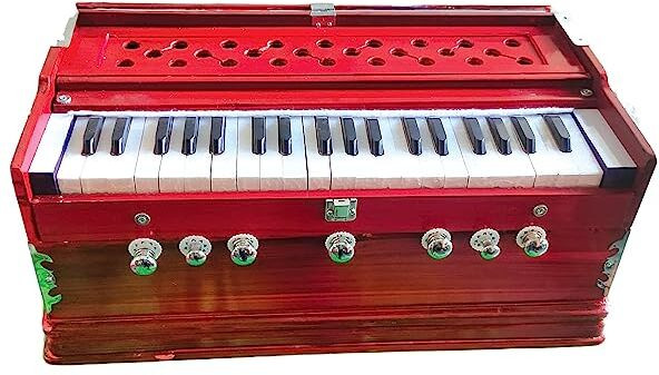 maga mart Bass Reed & Double Fold Bellow & 39 Keys, 7 Stopper, Colour Multicolour Bass Reed & Double Fold Bellow & 39 Keys, 7 Stopper, Colour Multicolour 3.2 Octave Hand Pumped Harmonium image 1