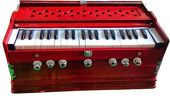 khalsa musical Harmonium- 3 1/4 Octave, Double Bellow, 39 Keys,7 Stopper 3.2 Octave Hand Pumped Harmonium image 1