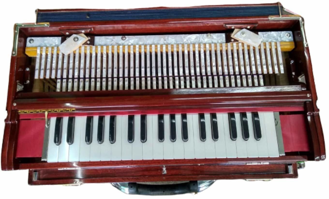 9 Scale Changer (with Coupler) Box Harmonium with 3 set of PREMIER Reeds 3.75 Octave Hand Pumped Harmonium-image-16