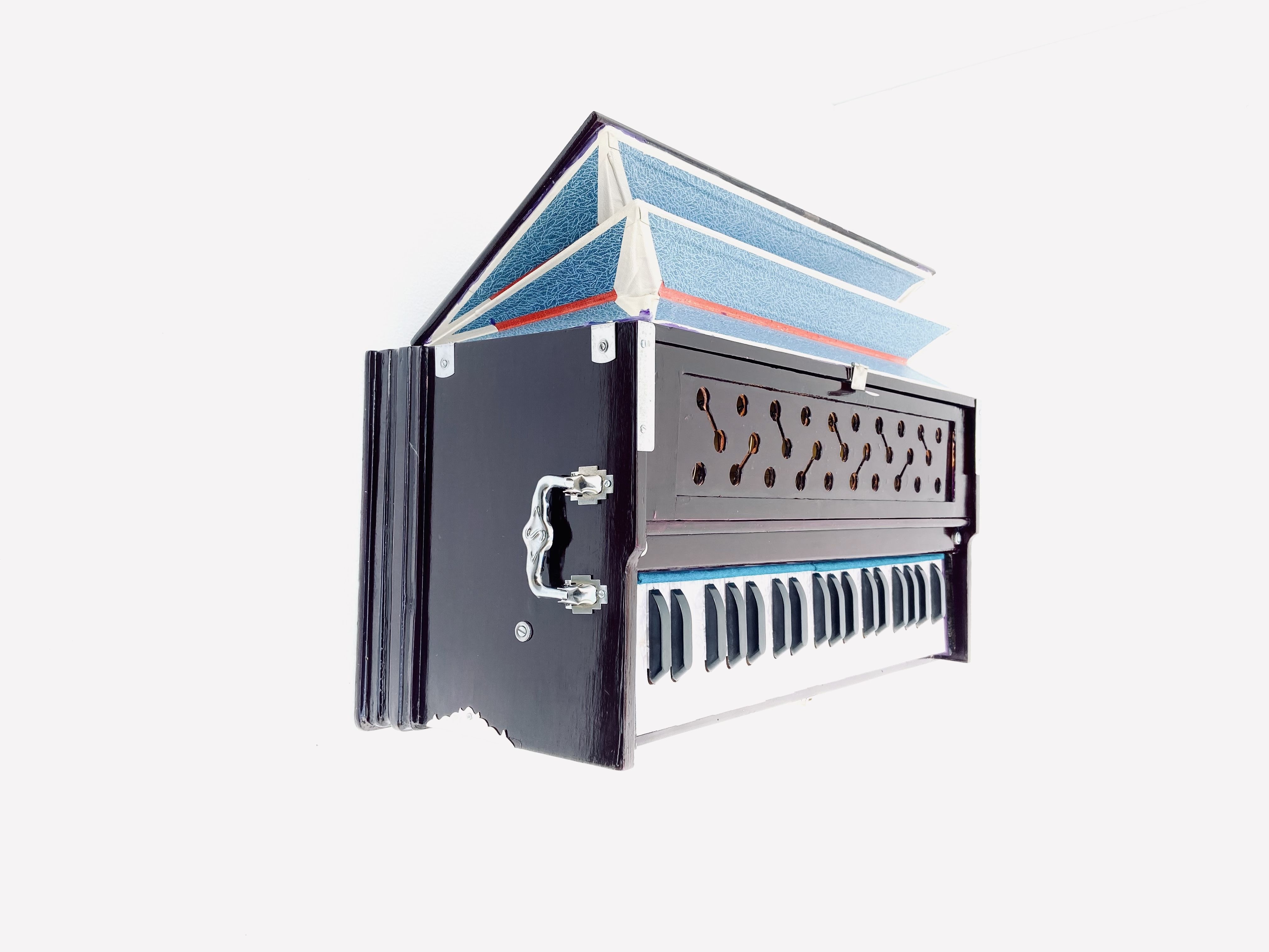 Octave Hand Pumped Harmonium (Three Fold Bellow, Bass Reed, Male Reed) M.M 3 1/4 Octave, Double Bellow, 39 Keys,7 Stopper 3.2 Octave Hand Pumped Harmonium-image-18