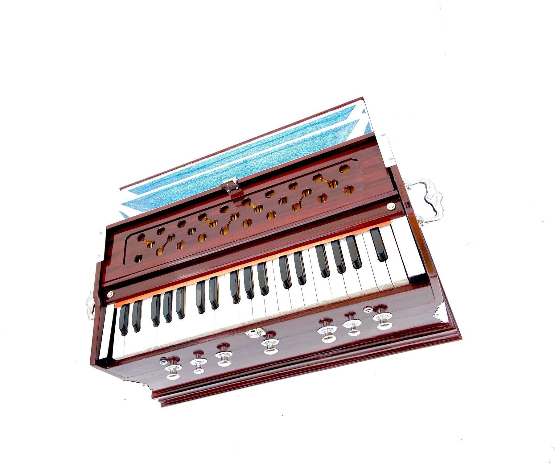 (Two Fold Bellow, Bass Reed, Male Reed) Red TOPPER 3.2 Octave Hand Pumped (Two Fold Bellow,C190 3.2 Octave Hand Pumped Harmonium-image-5