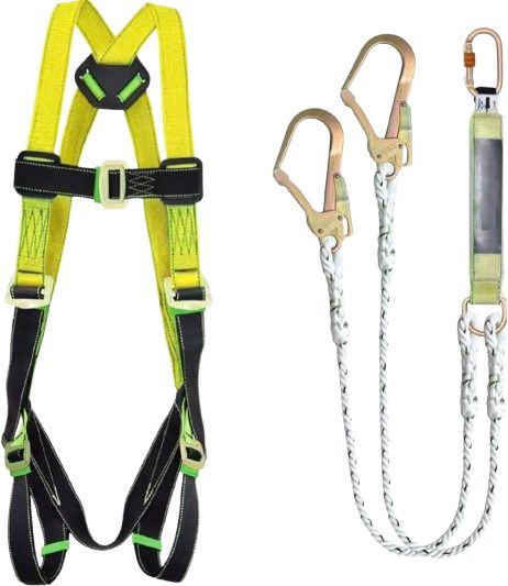 Safety Belt Harness FullBody Shock Absorber with Scaffolding Hook Double Lanyard Safety Harness