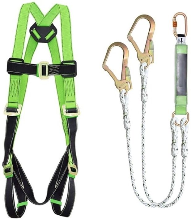 Safety Belt Harness FullBody Shock Absorber with Scaffold Hook Double Safety Harness