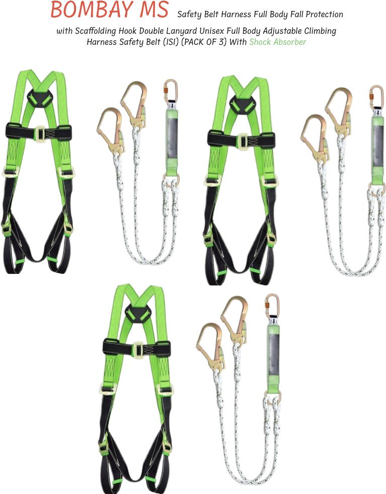 Safety Belt Harness FullBody Shock Absorber with Scaffold Hook Double Lanyard Safety Harness-image-25