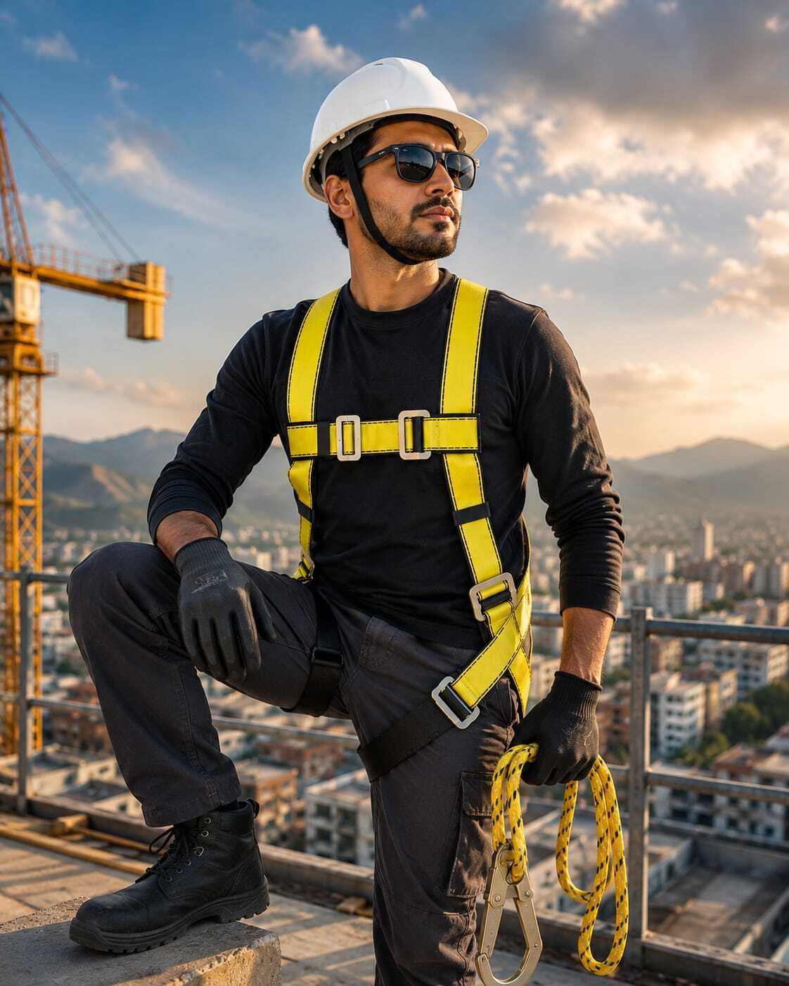 Safety Harness Belt Double Lanyard Construction Equipment Full Body Harness-image-12