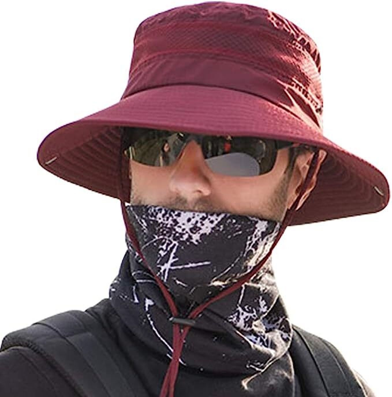 AlexVyan Round Crown Sun Visor Hat Cap for Men UV Protection Summer Wide Brim-image-2