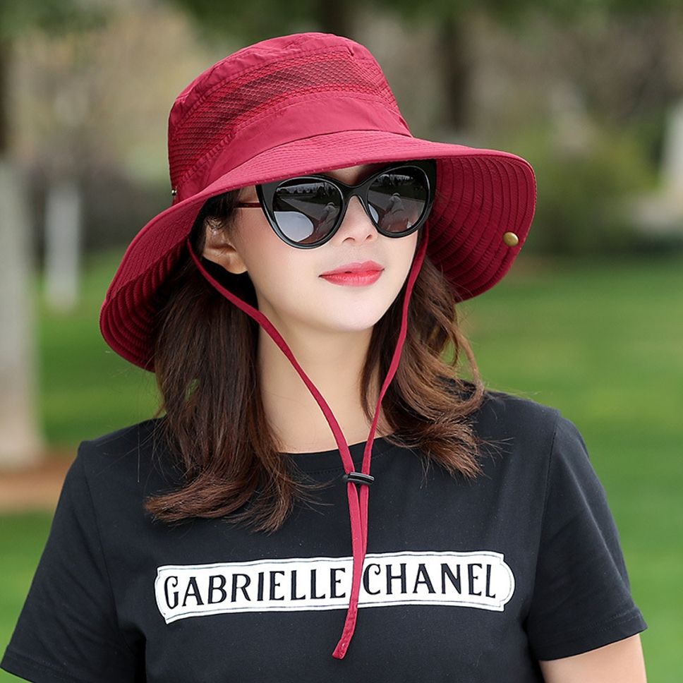 AlexVyan Round Crown Hat Sun Visor Hat for Women UV Protection Wide Brim Summer Cap.-image-39