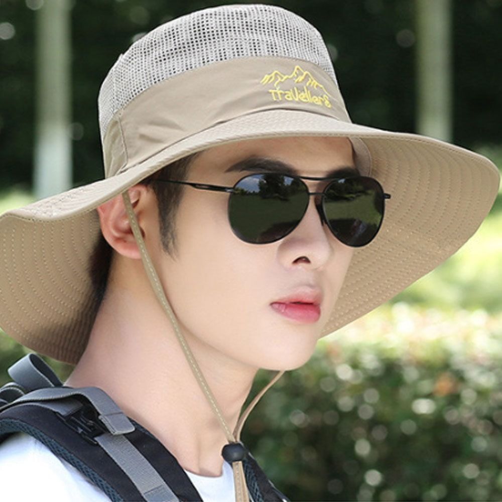 AlexVyan Travellro Net Crown Sunvisor Hat Cap for Men UV Protection Wide Brim Summer