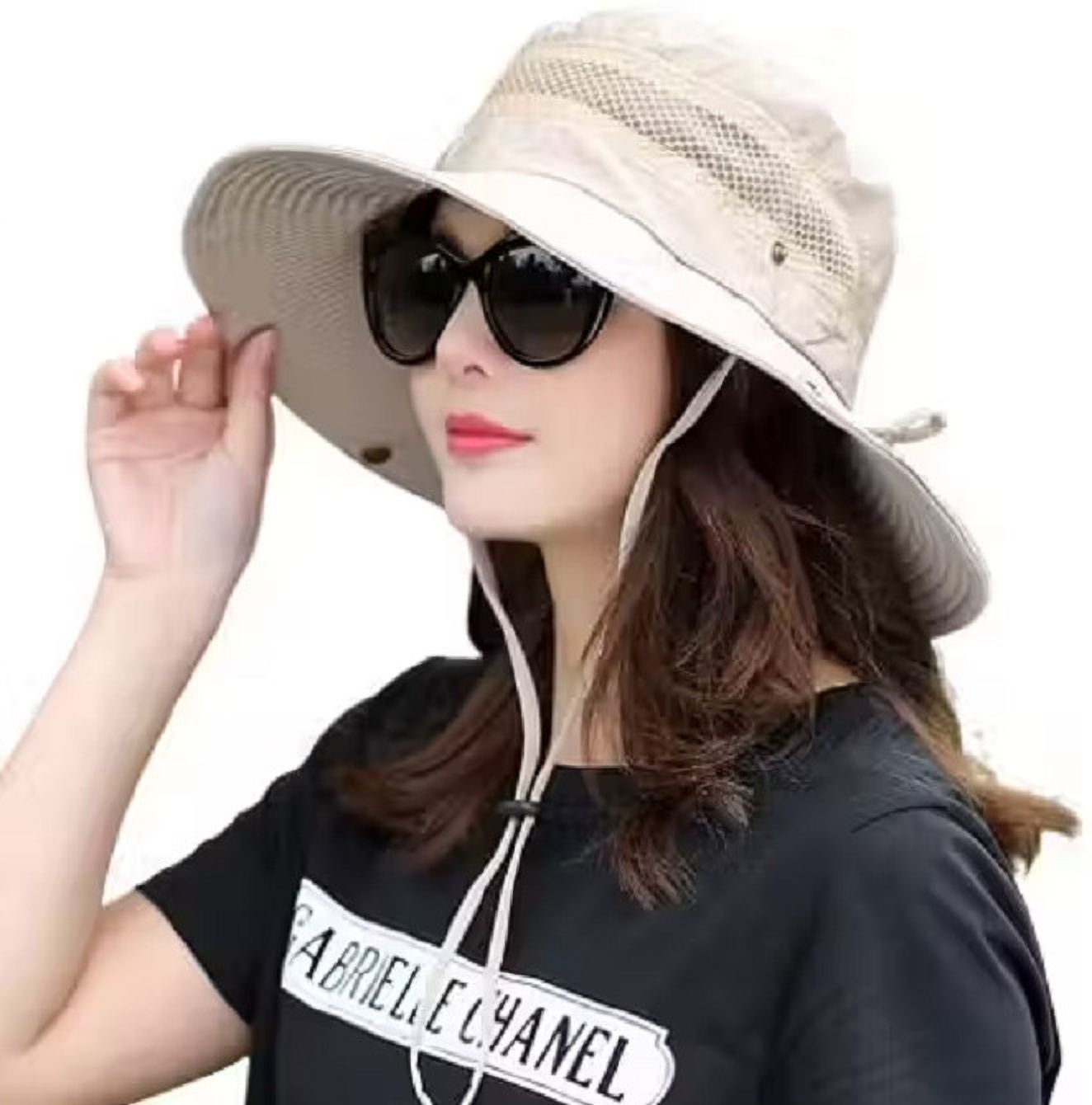 TREXEE Round Hat Sun Visor Hats for Women UV Protection Wide Brim Summer Cap for Girls