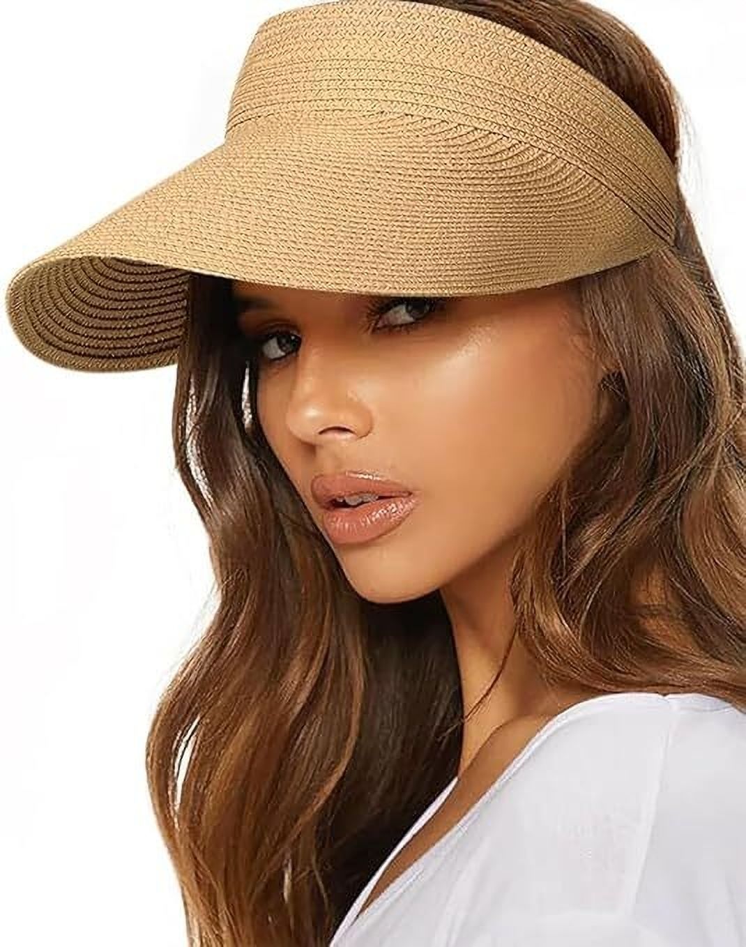 TREXEE Straw Sun Hat for Women,Wide Brim Cap Beach Hat for Women Stylish UV Protection-picture-37