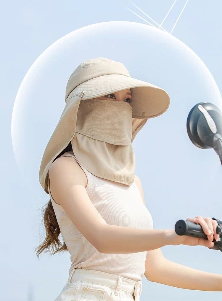 AlexVyan Women Wide Brim 360 UV Protection Sun Hat Sunvisor Detachable Neck Face Flap-picture-14