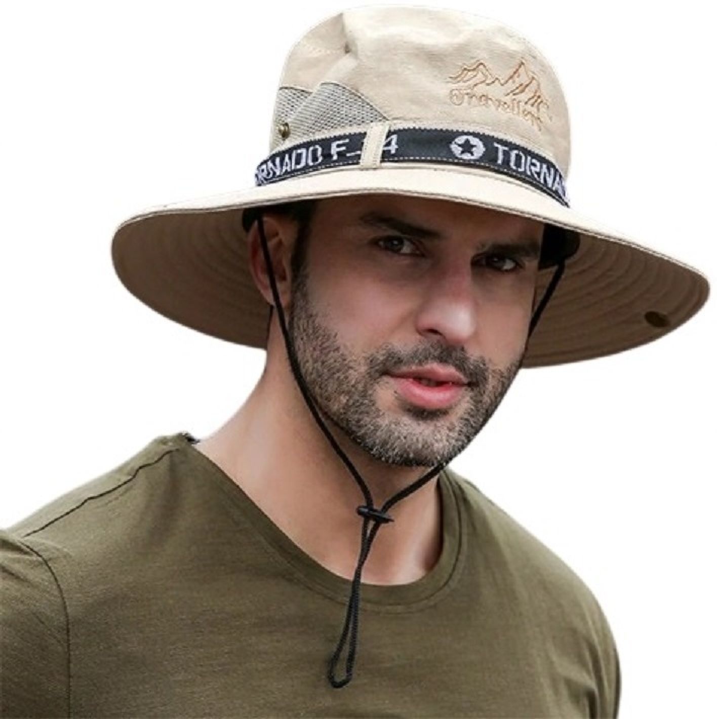 AlexVyan Round Hats Wide Brim Summer Cap UV Protection Breathable Beach Sun Hat Cap-picture-16