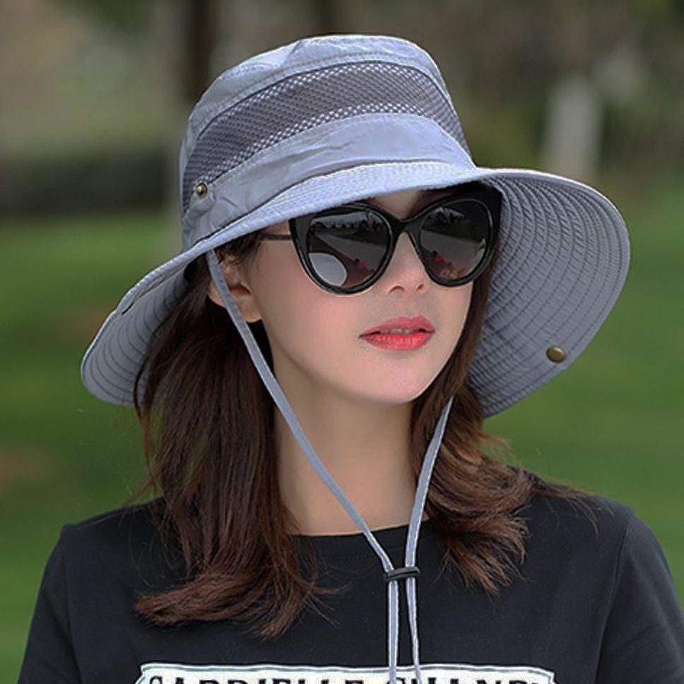 AlexVyan Round Crown Hat Sun Visor Hats for Women UV Protection Wide Brim Summer Hat Cap.-image-24