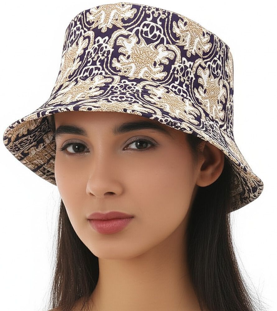 ZACHARIAS Women's Fishermen Cotton Printed Bucket Cap Hat-picture-24