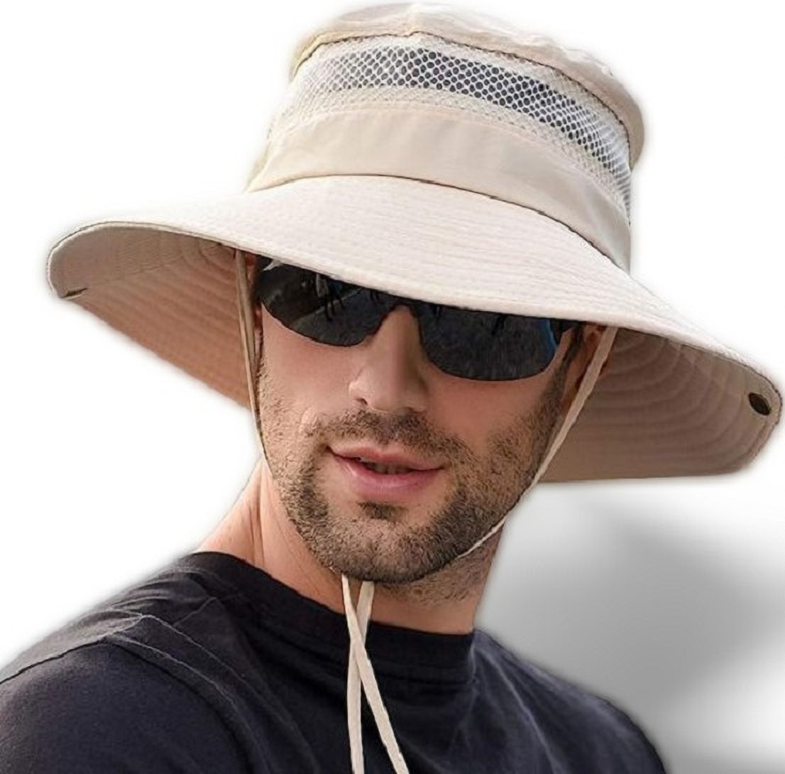 AlexVyan Round Crown Sun Visor Hat Cap for Men UV Protection Summer Wide Brim-picture-47