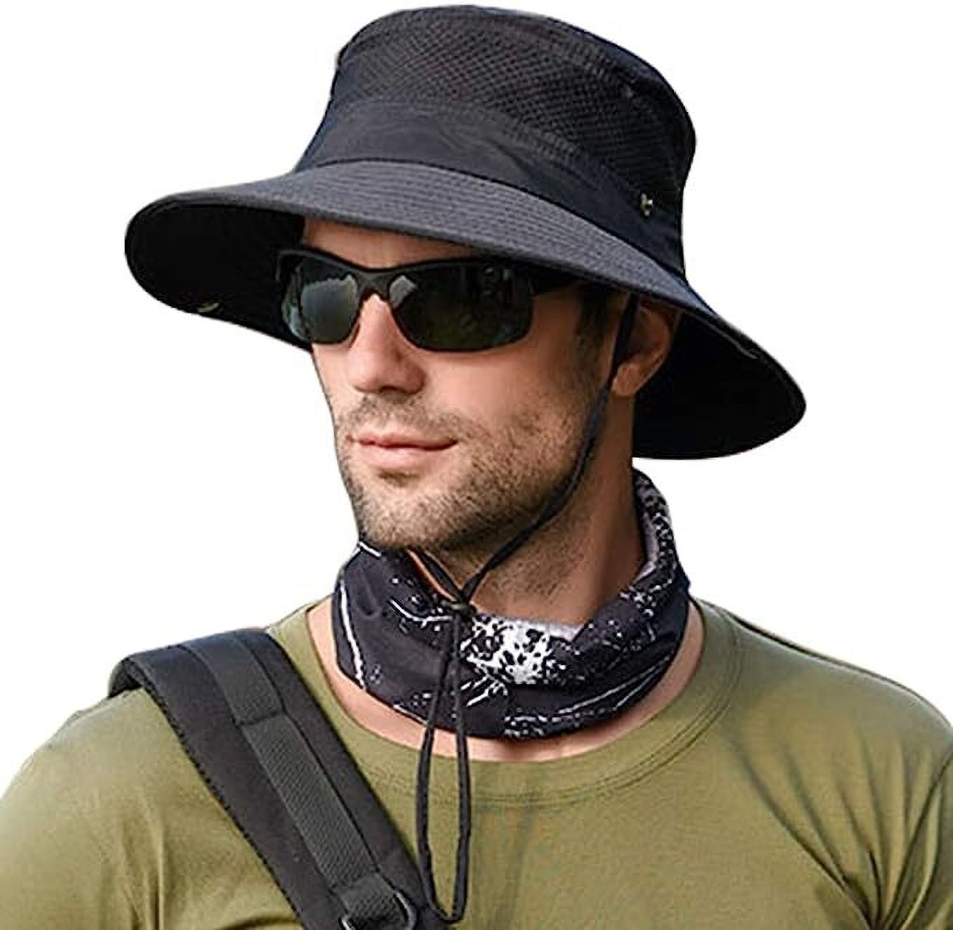 AlexVyan Hat Cap Round Crown SunVisor Hat for Men UV Protection Wide Brim Summer-picture-15