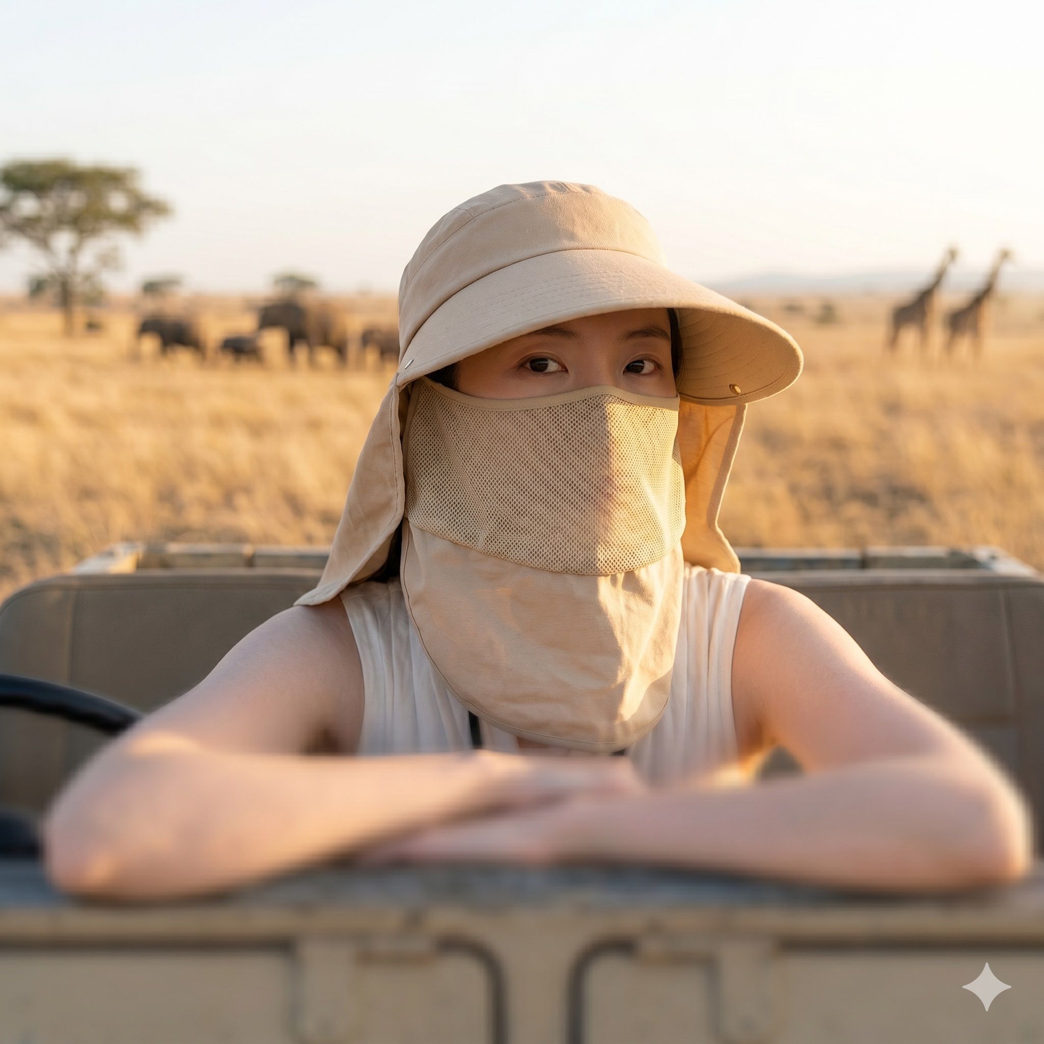 Arth Enterprie Women Wide Brim 360 UV Protection Sun Hat Sunvisor Detachable Neck Face Flap-picture-24