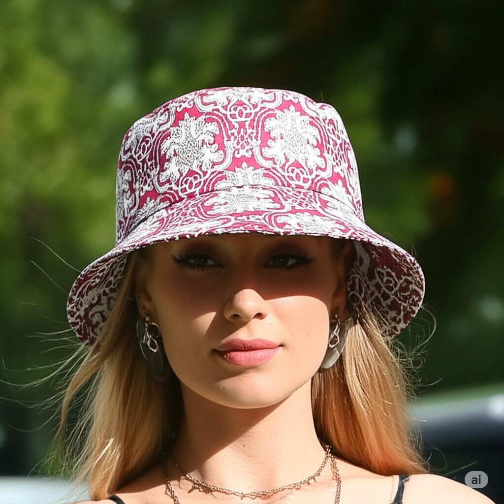 ZACHARIAS Women's Fishermen Cotton Printed Bucket Cap Hat-picture-30