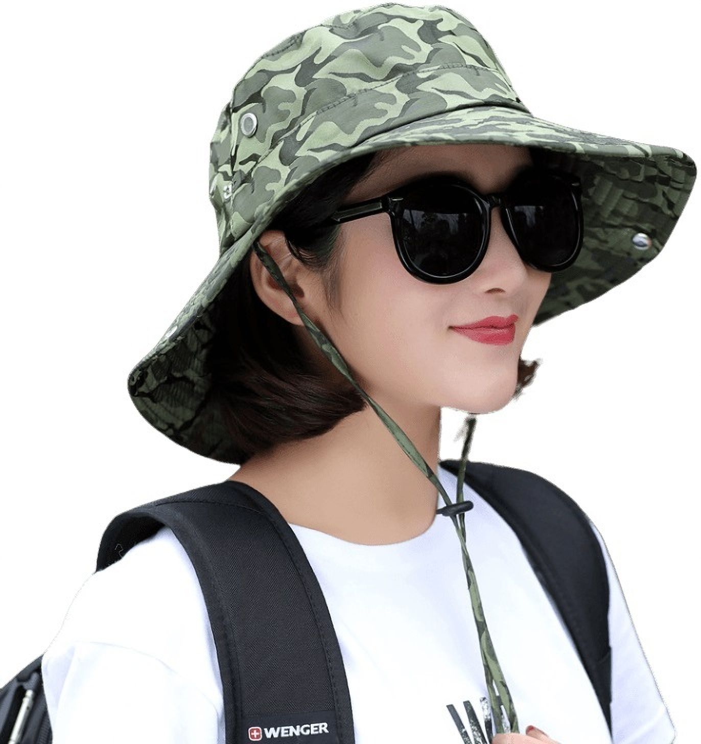 AlexVyan Army Round Sun Visor Hat Cap for Women & Girls UV Protection Wide Brim Summer.-image-48