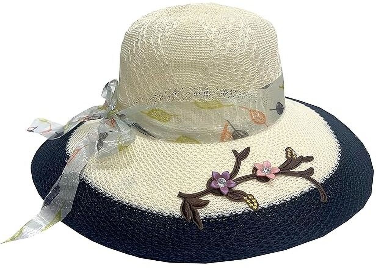 Adorazone Women Wide Brim Fedora/Tribly Summer Beach Hat-picture-11