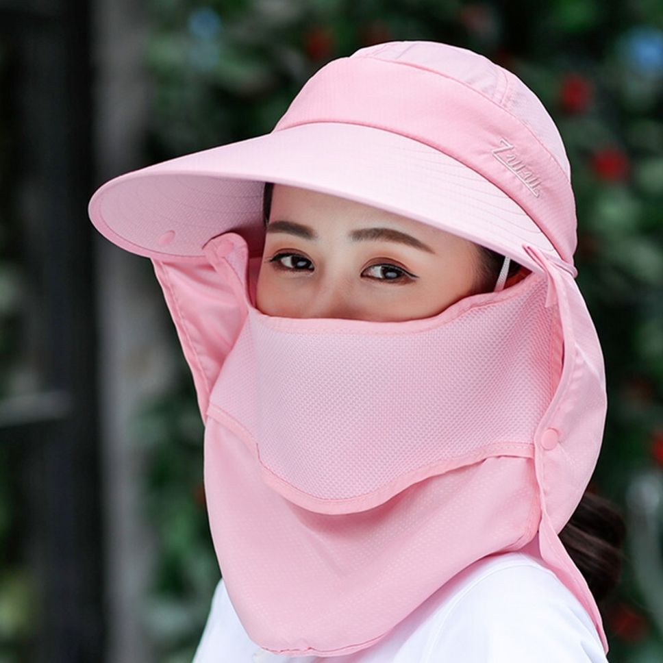 AlexVyan Women Wide Brim 360 UV Protection Sun Hat Sunvisor Detachable Neck Face flap-picture-23