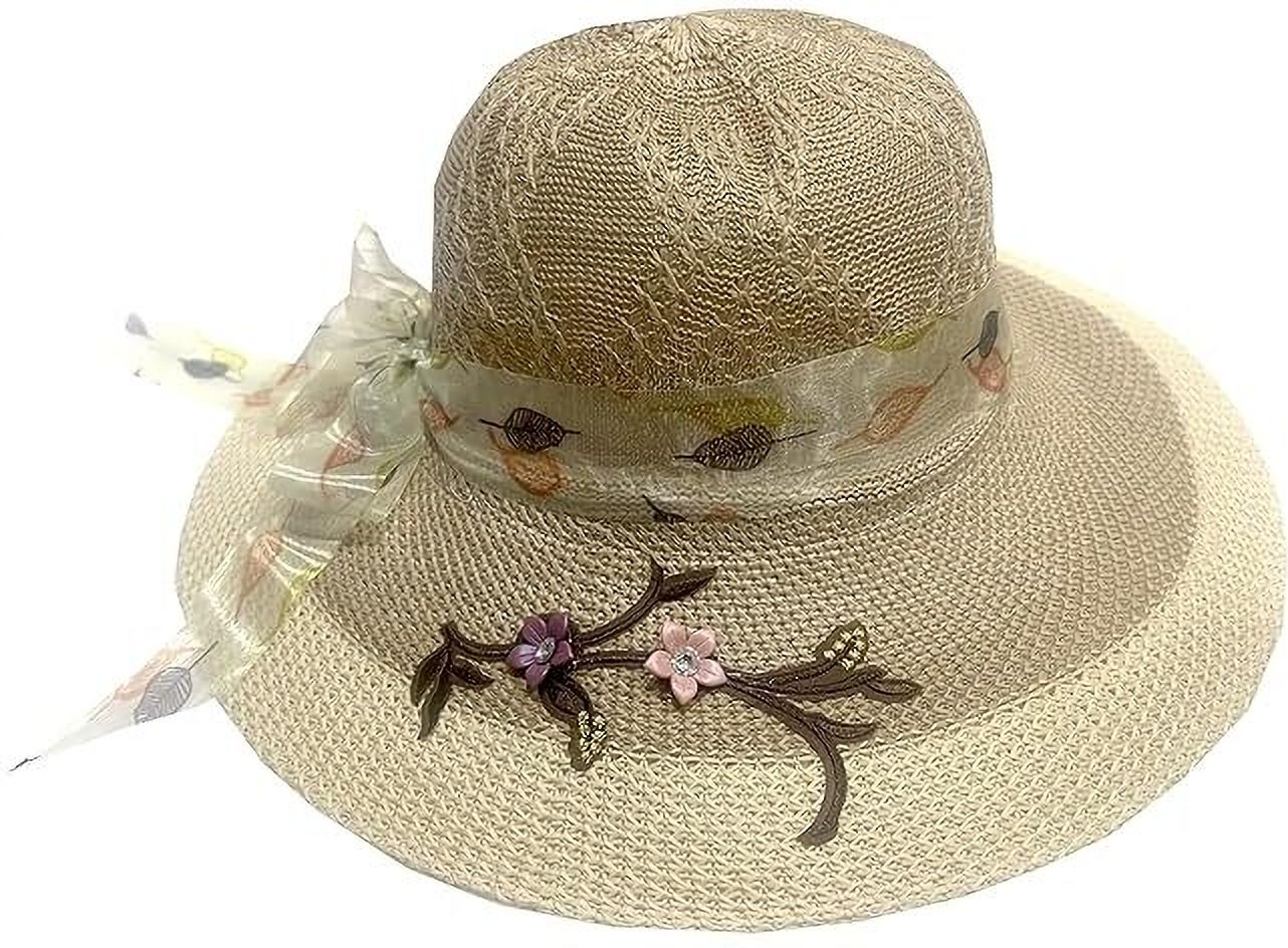 Adorazone Women Wide Brim Fedora/Tribly Summer Beach Hat-picture-26